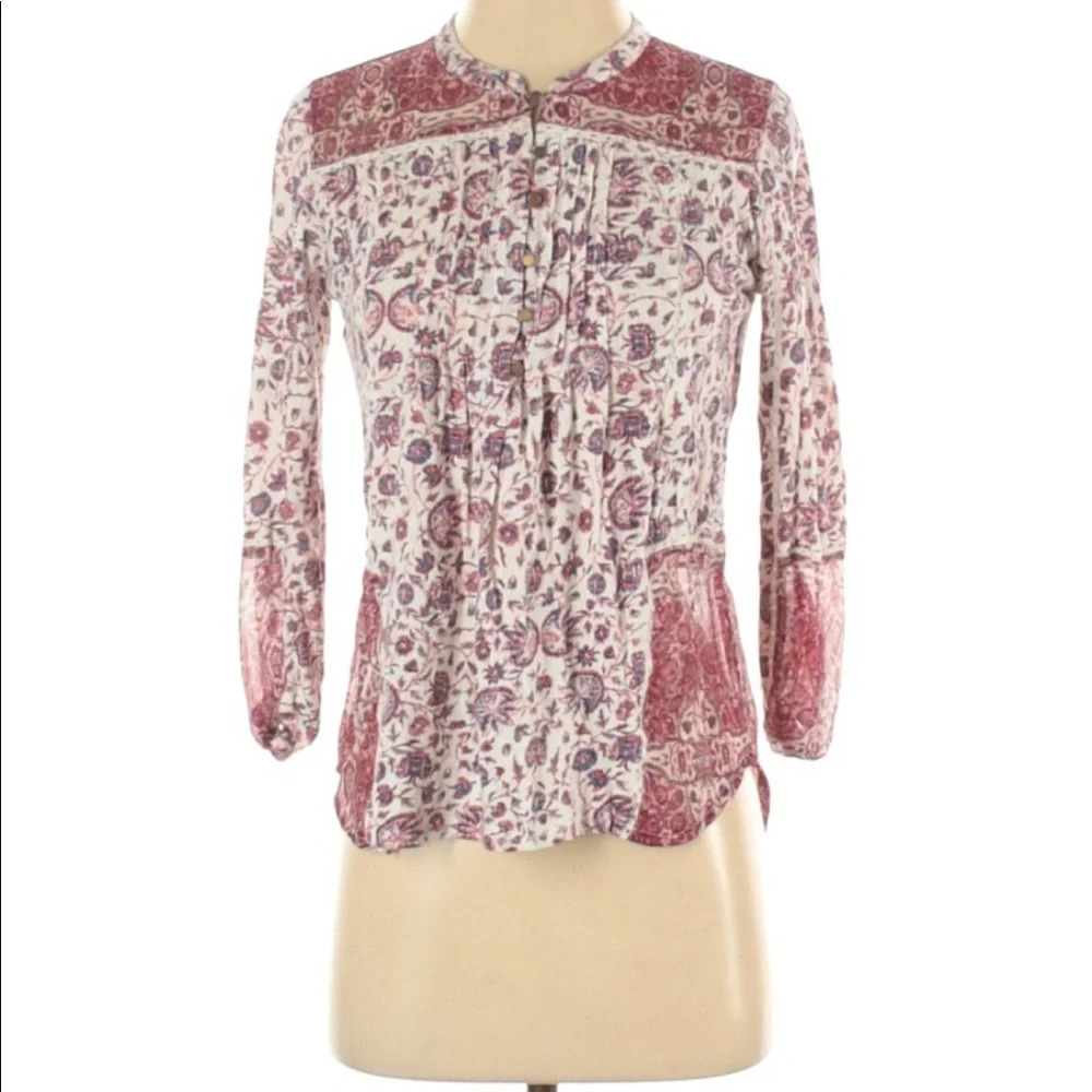 Lucky Brand Boho Western Style Blouse size XS - Picture 2 of 2